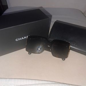 Chanel Tortoise Color Sunglasses with Gold Trim